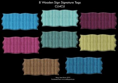 8 Wooden Sign Signature Tags - Cu4cu