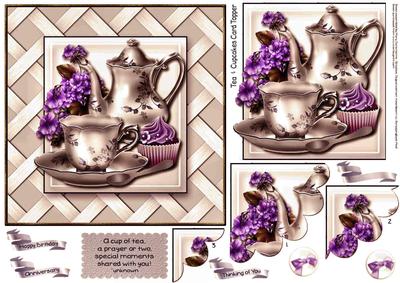 Tea & Cupcakes Card Topper 2