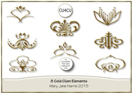 8 Gold Glam Elements - Cu4cu