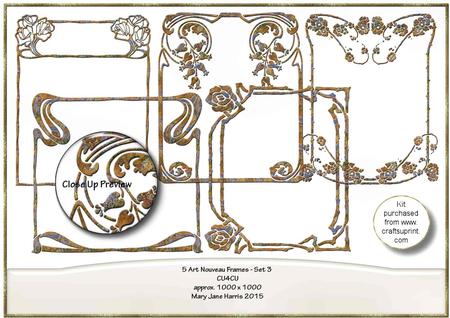 5 Art Nouveau Frames Set 3 - Cu4cu
