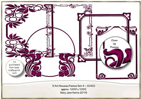 5 Art Nouveau Frames Set 4 - Cu4cu