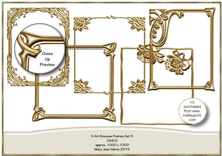 5 Art Nouveau Frames Set 5 - Cu4cu