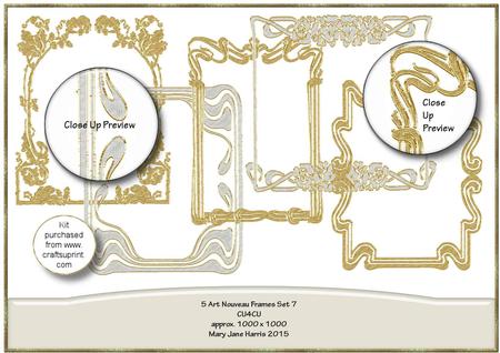 5 Art Nouveau Frames Set 7 - Cu4cu