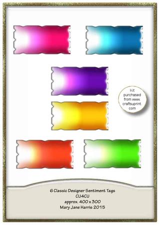 6 Classic Designer Sentiment Tags - Cu4cu