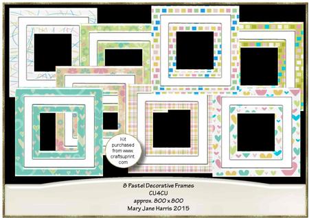 8 Pastel Decorative Frames - Cu4cu