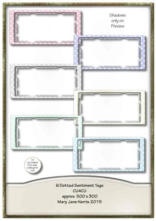 6 Dotted Sentiment Tags - Cu4cu