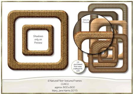6 Natural Fiber Textured Frames - Cu4cu