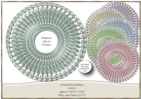 6 Pastel Round Mats - Cu4cu