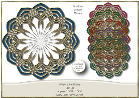 6 Gold Edged Mats - Cu4cu