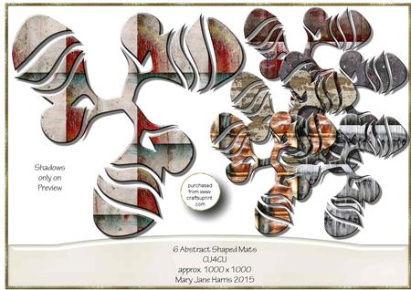 6 Abstract Shaped Mats - Cu4cu