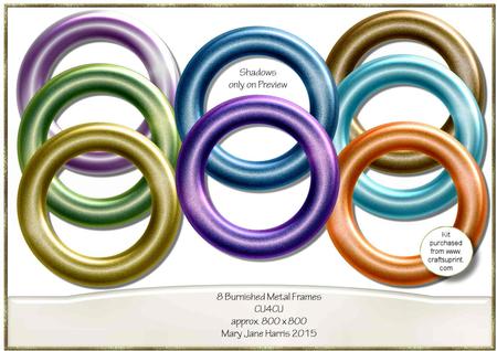 8 Burnished Metal Frames - Cu4cu