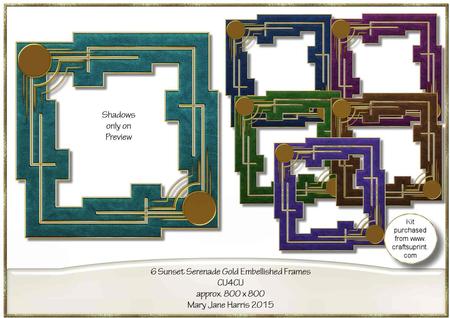 6 Sunset Serenade Gold Embellished Frames - Cu4cu