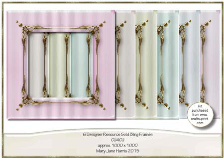 6 Designer Resource Gold Bling Frames - Cu4cu