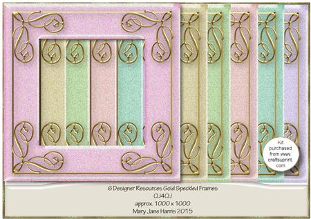 6 Designer Resources Gold Speckled Frames - Cu4cu