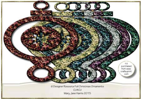 6 Designer Resource Foil Christmas Ornaments - Cu4cu