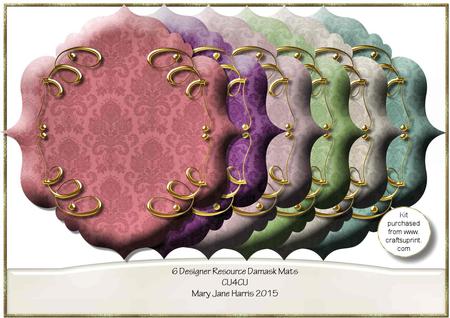 6 Designer Resource Damask Mats - Cu4cu