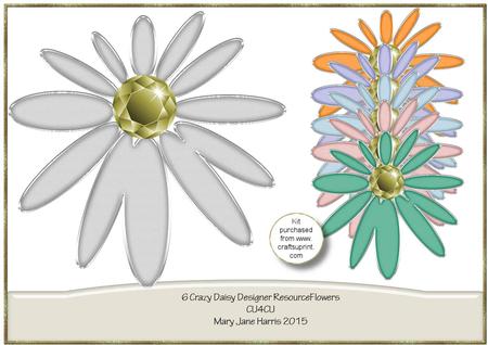 6 Crazy Daisy Designer Resource Flowers