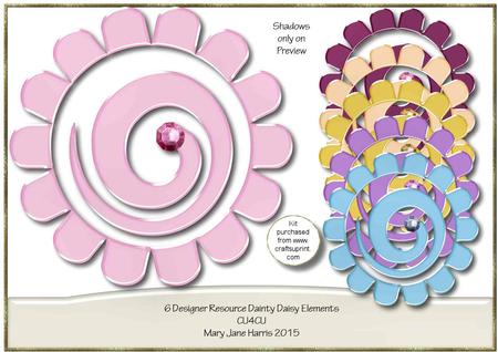 6 Designer Resource Dainty Daisy Elements