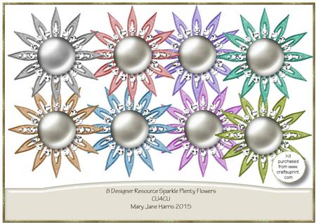 8 Designer Resource Sparkle Plenty Flowers