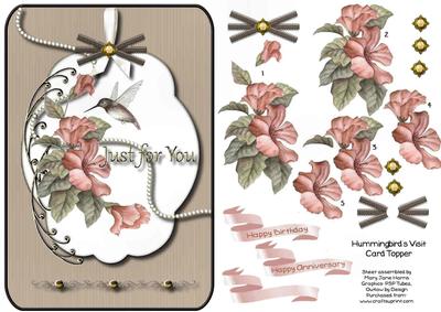 Hummingbird's Visit Card Topper 2