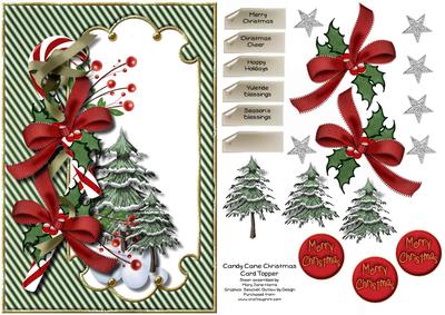Candy Cane Christmas Card Topper