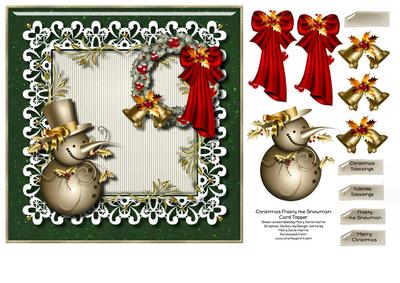 Christmas Frosty the Snowman Card Topper 1