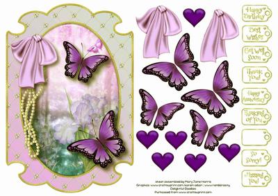 Butterflies & Iris Card Topper