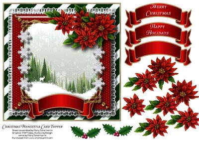 Christmas Poinsettia Card Topper