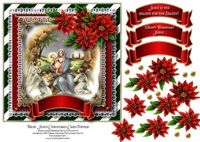 Baby Jesus Christmas Card Topper 1