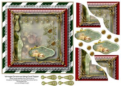 Vintage Christmas Bling Card Topper