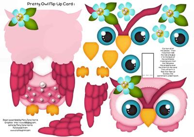 Pretty Owl Flip-up Card 1