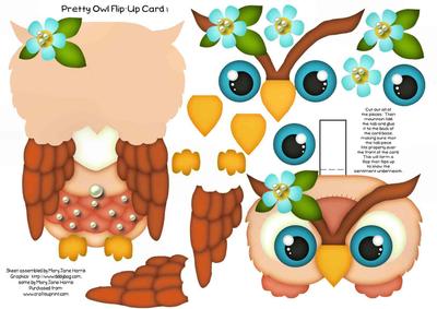 Pretty Owl Flip-up Card 3