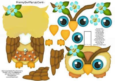 Pretty Owl Flip-up Card 4