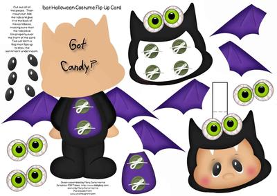 Bat Halloween Costuem Flip-up Card 1