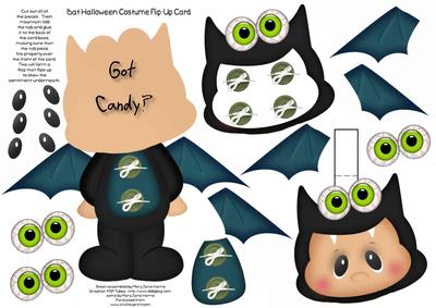 Bat Halloween Costume Flip-up Card 2