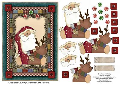 Checkered Country Christmas Card Topper 2
