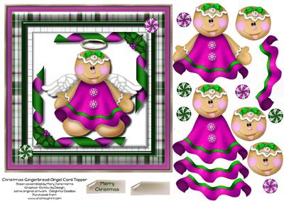 Christmas Gingerbread Angel Card Topper 3