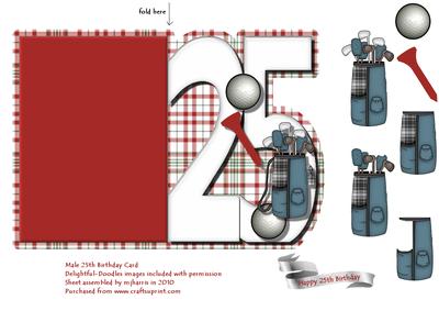 Male 25th Birthday Card