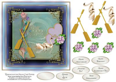 Romance of the Swans Card Topper 2