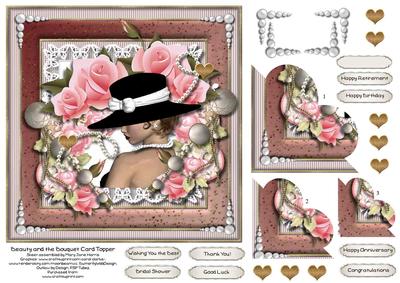 Beauty & the Bouquet Card Topper 1