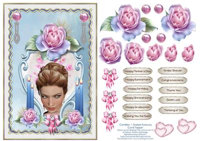 Candles & Roses Beauty Card Topper 1