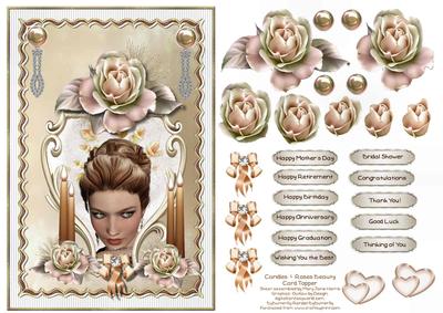 Candles & Roses Beauty Card Topper 2