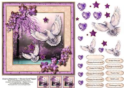 Cherry Blossoms & Doves Card Topper 2