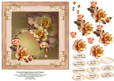 Fanciful English Roses Card Topper 2