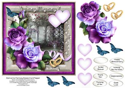 Romantic Fantasy Roses Card Topper 2
