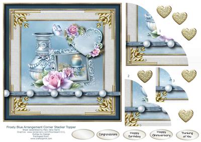Frosty Blue Arrangement Corner Stacker Topper 1