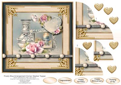 Frosty Blue Arrangement Corner Stacker Topper 2