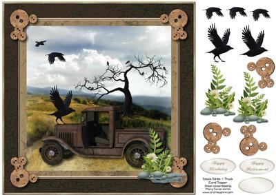 Black Birds & Truck Card Topper 1