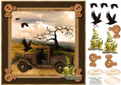 Black Birds & Truck Card Topper 2