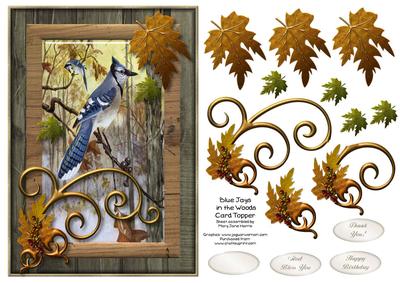 Blue Jays in the Woods Card Topper